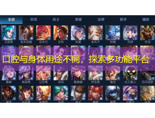 口腔與身體用途不同，探索多功能平臺