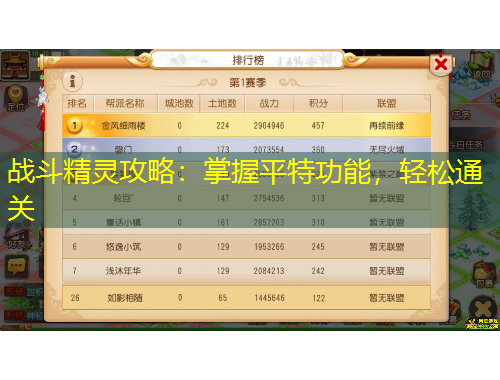 戰(zhàn)斗精靈攻略：掌握平特功能，輕松通關(guān)