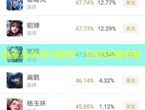 皇室戰(zhàn)爭(zhēng)迷你牌庫：快速搭建策略