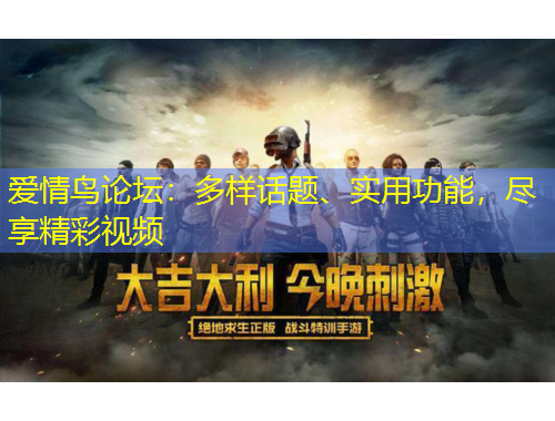 愛情鳥論壇：多樣話題、實用功能，盡享精彩視頻